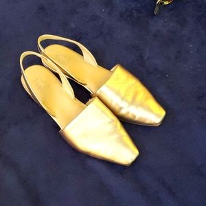 Size 10 gold slip on shoes